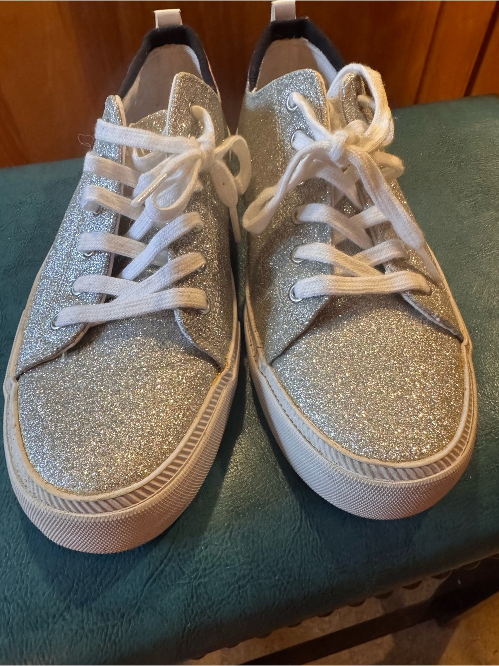 Tommy Hilfiger Silver Glitter Low-Top Sneakers